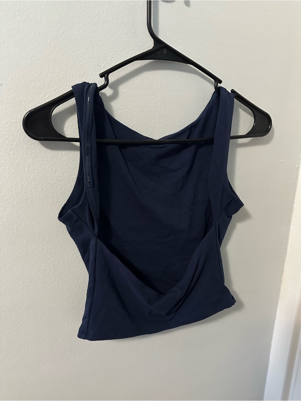 Pink Rose Navy Open Back Crop Tank